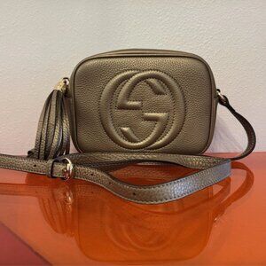Gucci Soho Disco Crossbody Bag Leather Small Gold